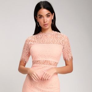 Lulus Remarkable Blush Pink Lace Dress